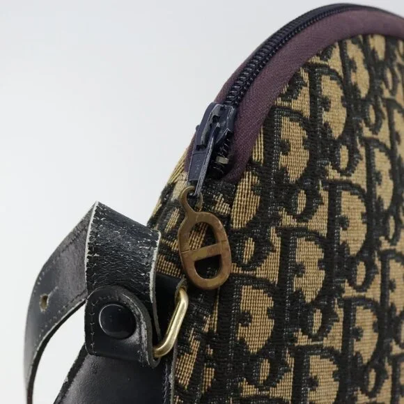 Authentic Christian Dior Trotter Canvas Shoulder Bag Navy Gold - Picture 2 of 16